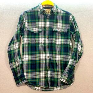Red Head Brand Co. Green & Navy Plaid Button Down Shirt Size Small